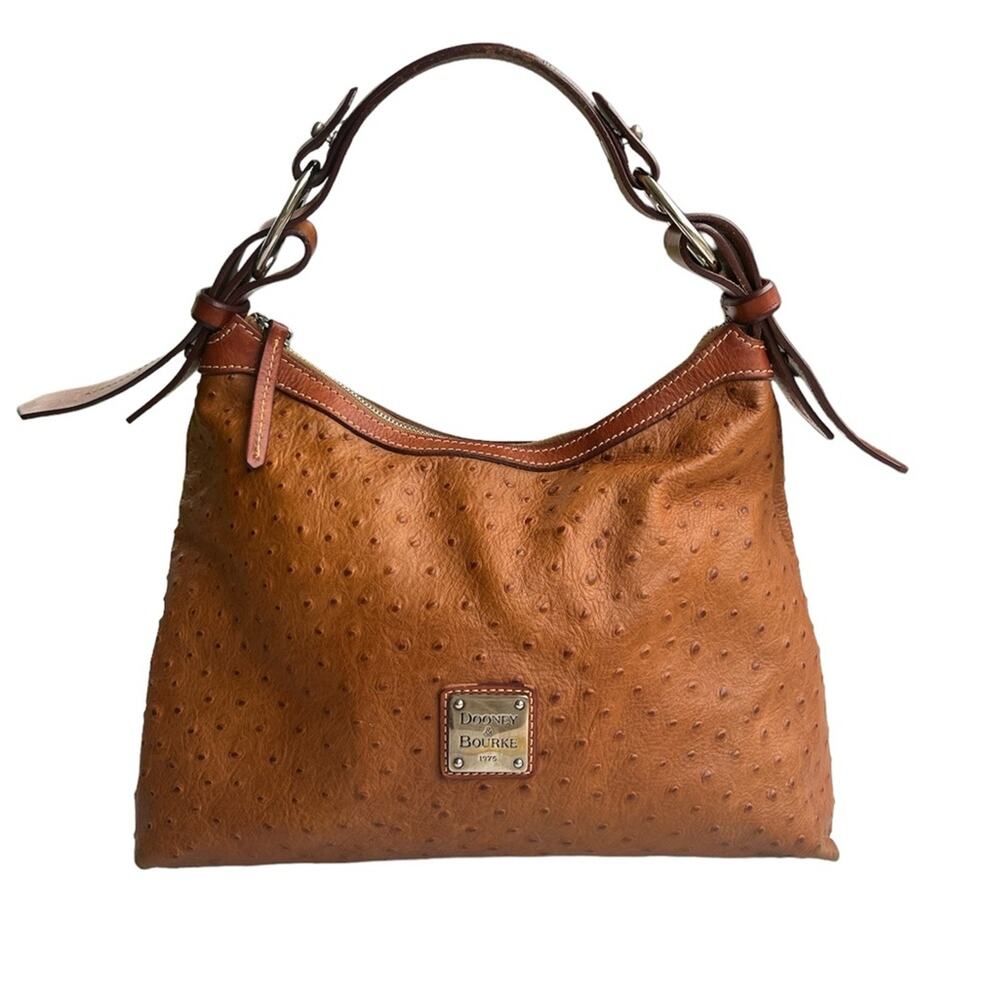 Vintage Dooney & Bourke Ostrich Hobo Bag Purse